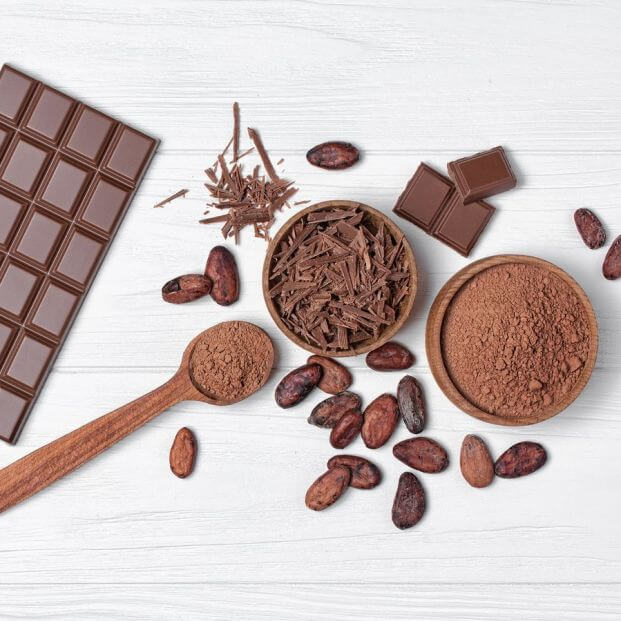 ¿Cuáles son los componentes del chocolate negro?