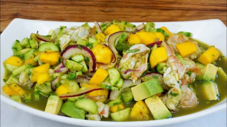 Ceviche de camaron con mango