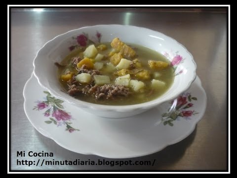 Sopita de platano verde