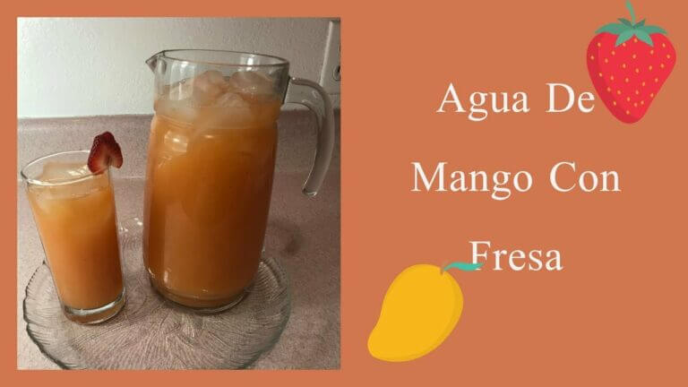 Agua de fresa con mango