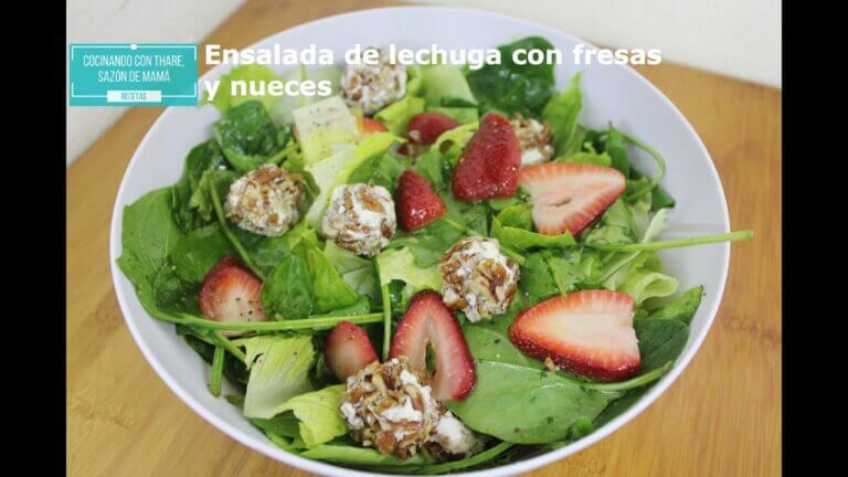 Receta de ensalada de fresas con lechuga