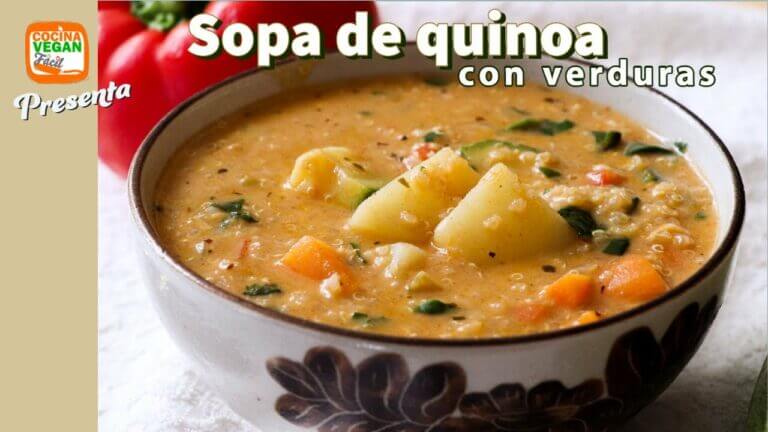 Deliciosa y saludable sopa de quinoa vegana en menos de 30 minutos